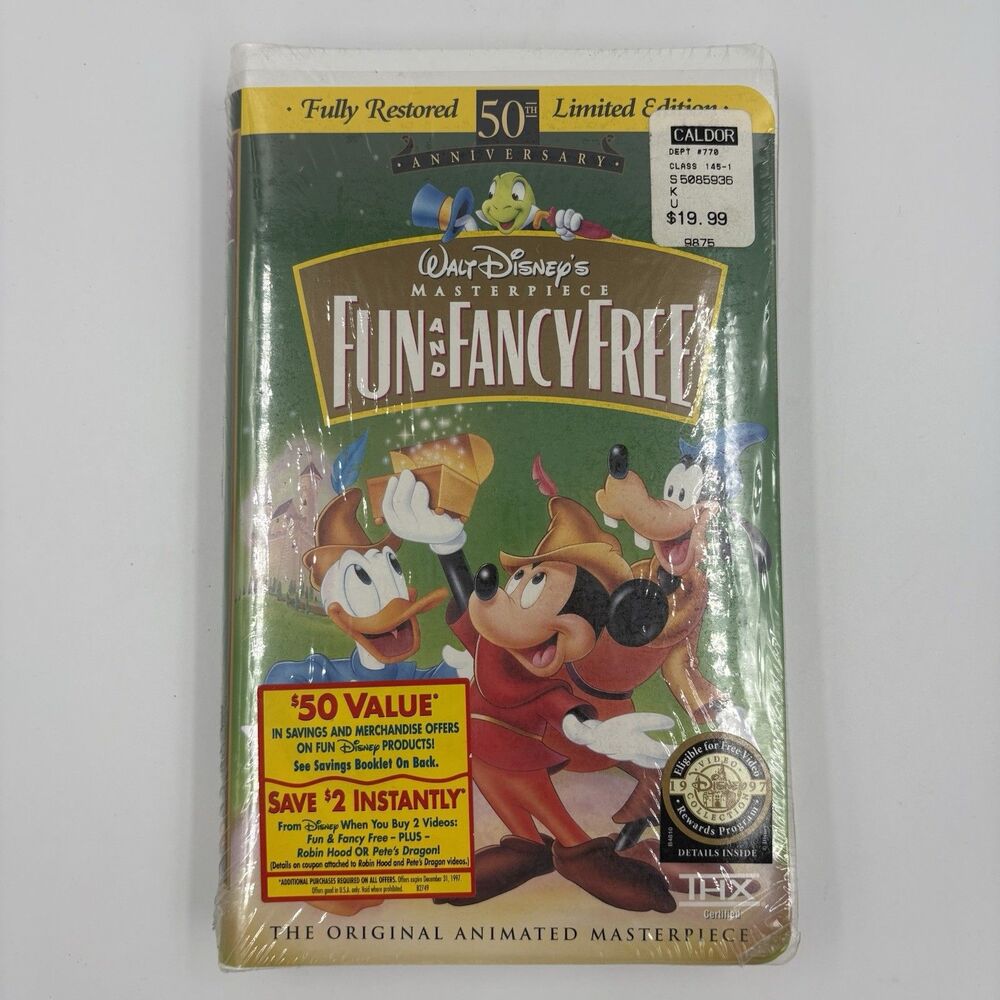 NEW Fun and Fancy Free: 50th Anniversary Walt Disney's Masterpiece VHS